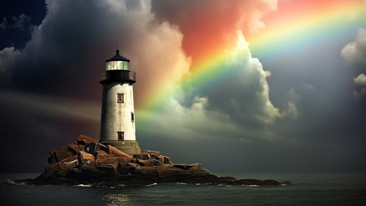 rainbow lighthouse